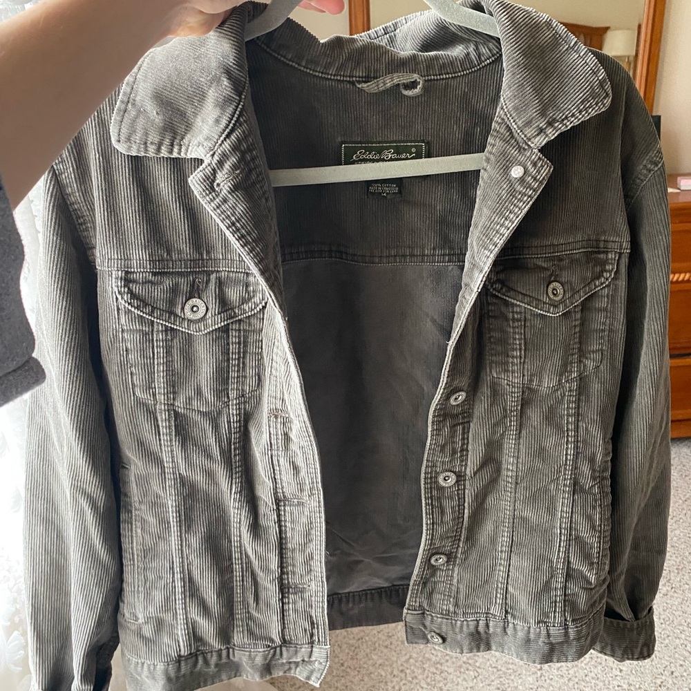 Eddie Bauer Gray Corduroy Jacket